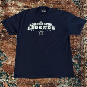 VTG Dallas Cowboys Lone Star Legends T Shirt Mens L Navy NFL Hall of Fame